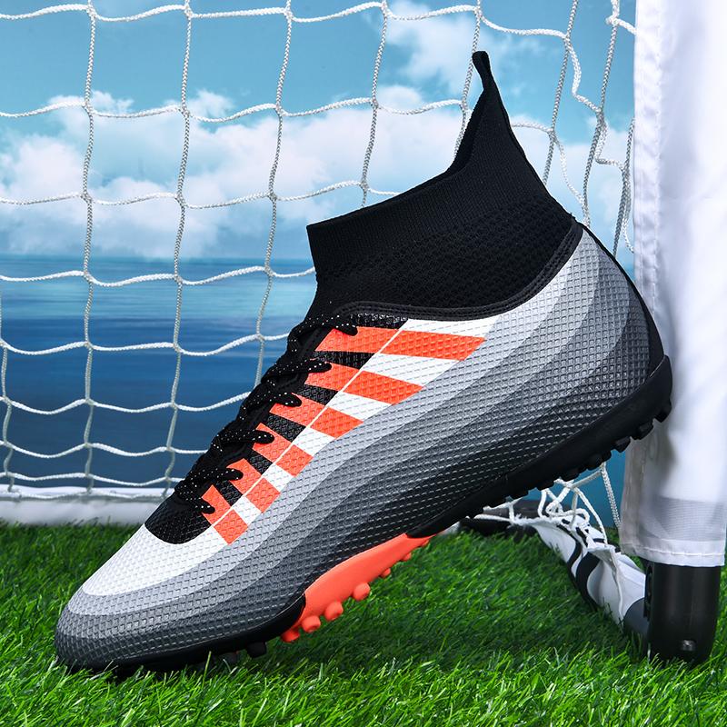 Football Footwear Man Grass Light High-Top Genuine Leather Cozy Soccer Sneakers For Male Original Society Soccer Boot