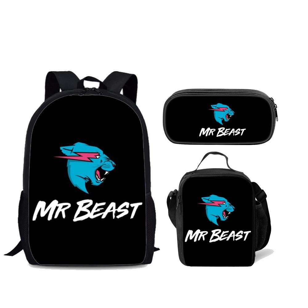 Mr Beast Lightning Cat Triset With Padded Shoulder Straps For Casual Daypack And School