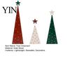 Indoor Winter Party Supplies 3Pcs Wooden Christmas Tree Ornament, Polka Dot Cone Decor with Small Star Topper, Rustic Farmhouse Holiday Centerpiece