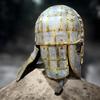 Wikingerhelm im Sutton Hoo Stil Mittelalterlicher Angelsächsischer Helm Handgefertigt Messing Stahl Krieger Geschenk