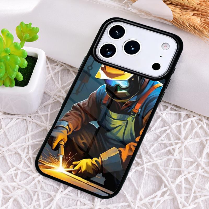 Cool Welder Welding Flames Phone Case for iPhone 17 Air 16 15 11 12 14 13 Pro Max Shockproof Cover