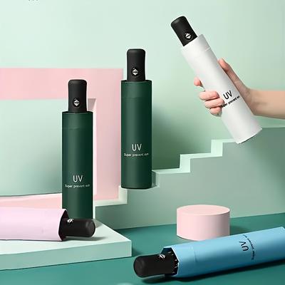 8 Bone Umbrella Automatic Umbrella Black Glue Sunscreen Sun Umbrella Plus UV Protection Windproof Umbrella