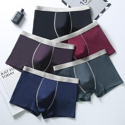 Men's Plus Size Cotton Boxer Briefs - Breathable, Comfortable, Antibacterial, and Fashionable for a Relaxed Fit.