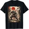 Samurai Bigfoot Japanisches Vintage Grafik Ukiyo-e Kunst Lustiges T-Shirt