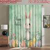 2D Flat Printing 2pcs Window Treatment Curtains Easter Bunny Flowers Eggs Digital Printed Polyester Drapes Birthday Party for