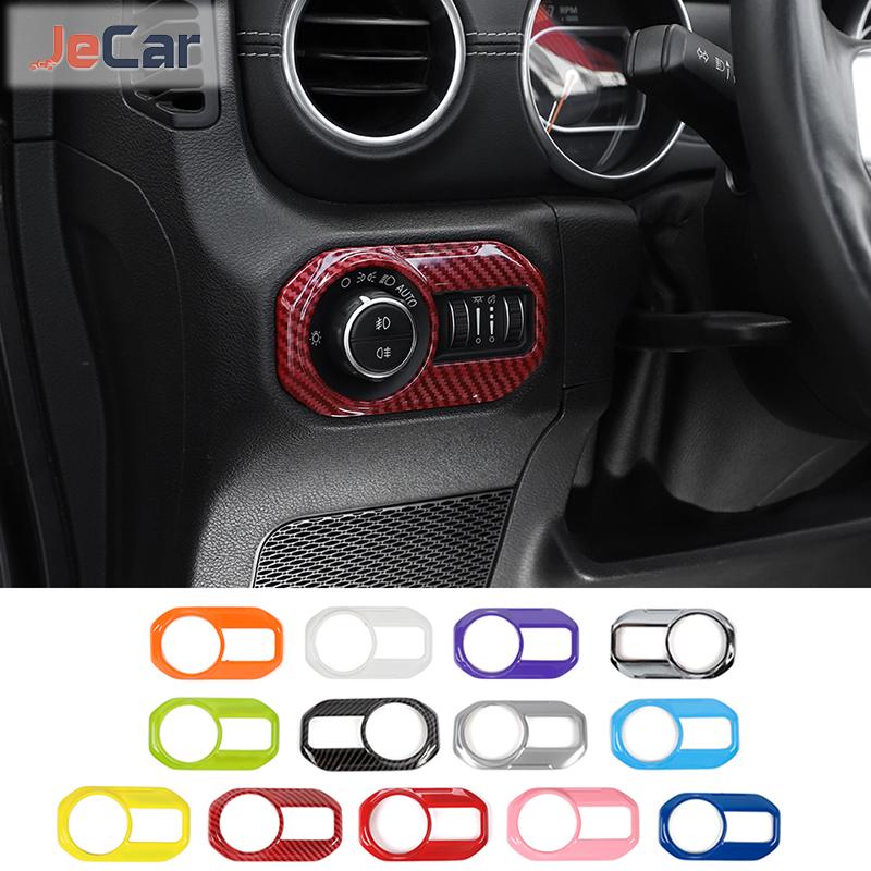 

JeCar Car Headlight Switch Button Decor Cover Stickers For Jeep Wrangler JL Gladiator JT 2018 up Interior