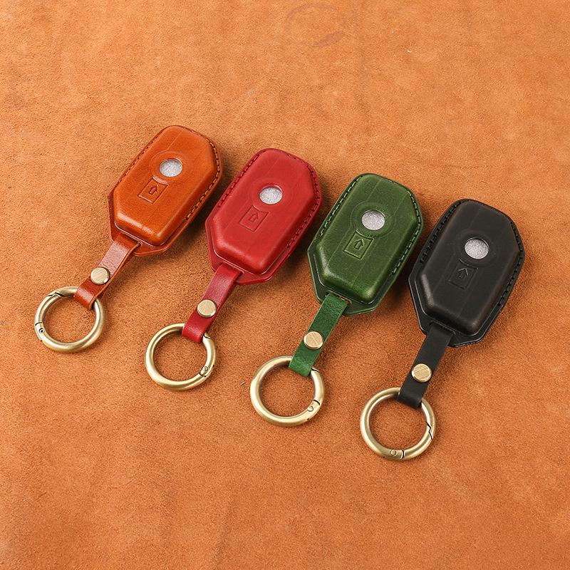 BMW Motorcycle Key Case for R1250GS ADV, C400GT, and 750GT - Cowhide Leather Key Bag with Buckle