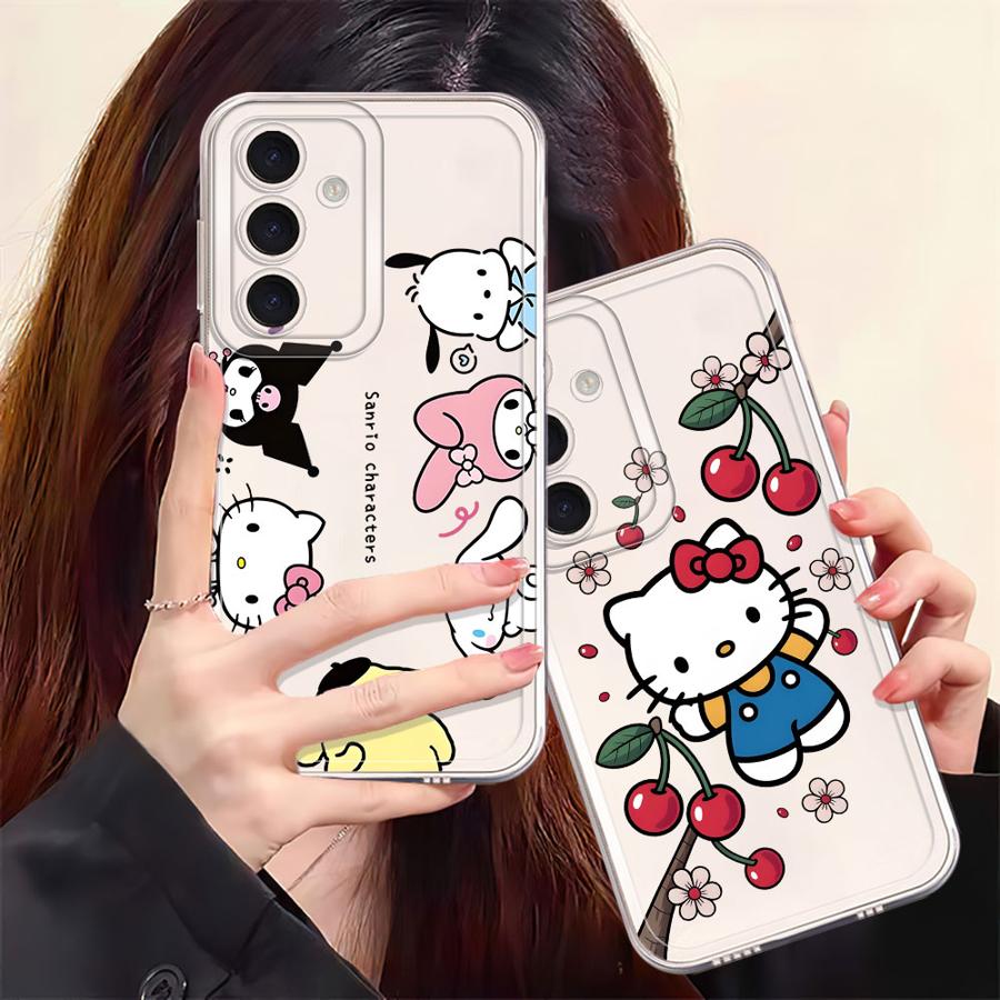 Sanrio Hello Kitty Cute Phone Cover Case for Samsung Galaxy A57 A26 A24 A52 A17 A55 A34 A35 A14 A16 A54 A15 A52 A56 A36 A37 A25
