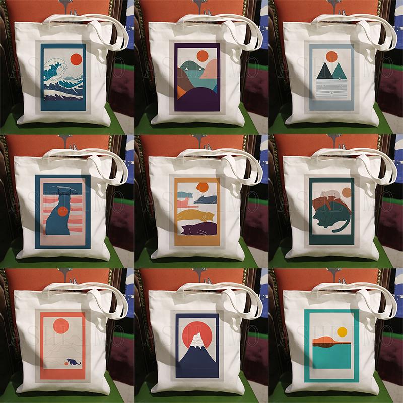 

Сумка для покупок Cat Art Bolsa Compra Мягкая джутовая сумка Bolsa Shopper Сумка для покупок Bolso Сумка-тоут Многоразовая сетка Ecobag Cabas