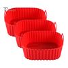 Air Fryer Grease Catcher Silicone Basket Non-Stick BPA-Free Baking Pan with Handles Non-stick Insert Dishwasher Oven Safe Even Heat Distribution