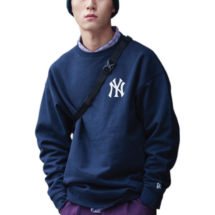 New Era Letter Logo Printed Pullover American Sweatshirt Unisex sweatshirt Blue 12727851