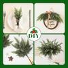 18" Real Touch Christmas Cedar Branches Realistic Fake Pine Picks Artificial Greenery Plants Stem for Vase DIY Crafts Garland Wreath Indoor Outdoor