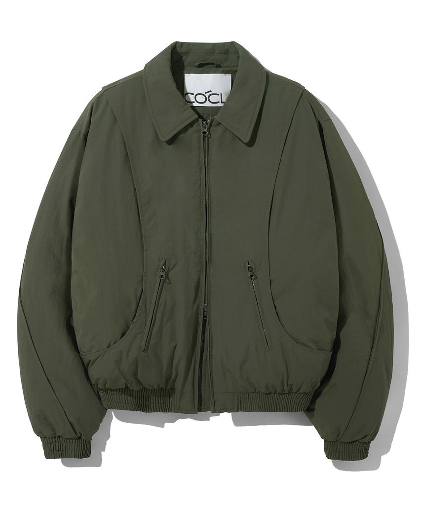 Costume O’Clock Curved Two-Way Bomber Padded Jumper Khaki Coosjp045Khaki