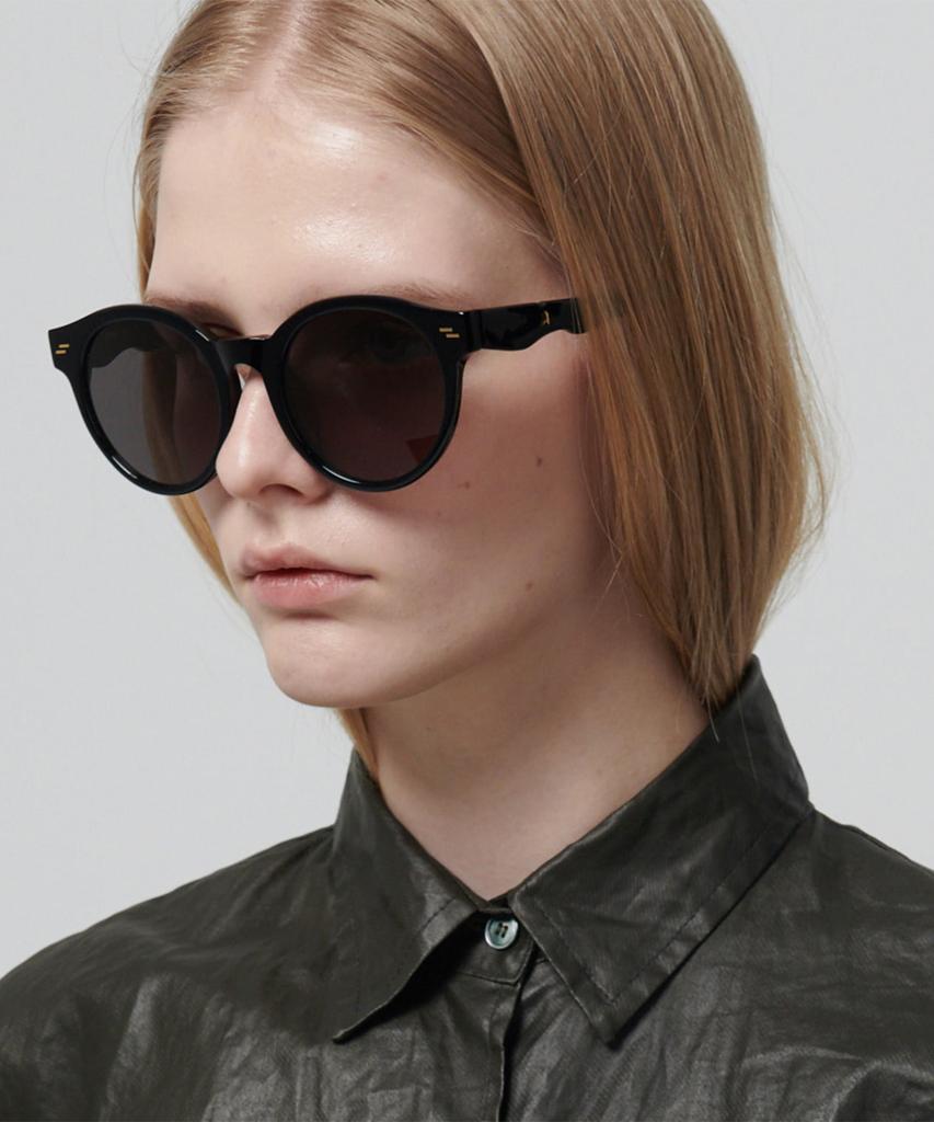 Seupeulingseuteulingseu Round Horn-Rimmed Sunglasses Page 82 [Black]