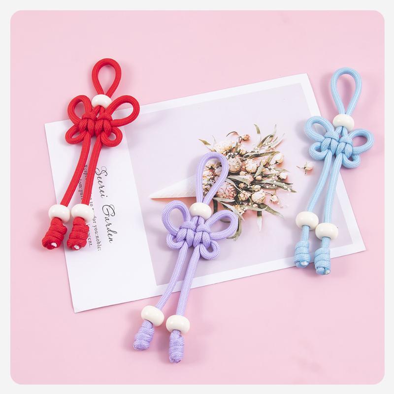 Diy Bag Charm Handmade Butterfly Braided Rope Keychain  Bag Pendant Jewelry Diy Colorful Handbag Hanging Dec Key Holder