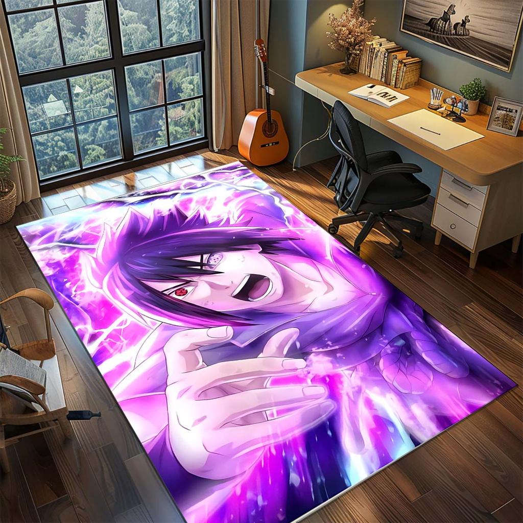 Tappeto Anime Naruto Tappeto Tappeto Grande Area Tappetino Pavimento Antiscivolo Lavabile Stanza Gamer Camera da Letto Decorazione Casa -QJY