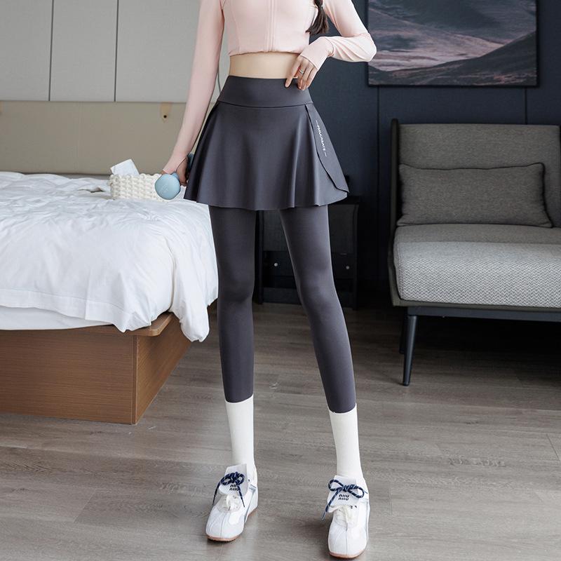 Women's High-Waisted Fitness Shark Pants Skirt for Spring/Summer - Perfect for Badminton, Running, and Yoga.