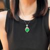 Full Green Yang Green Natural Agate Green Chalcedony Pendant Female Opening Slightly Inlaid, Real Shot Fidelity