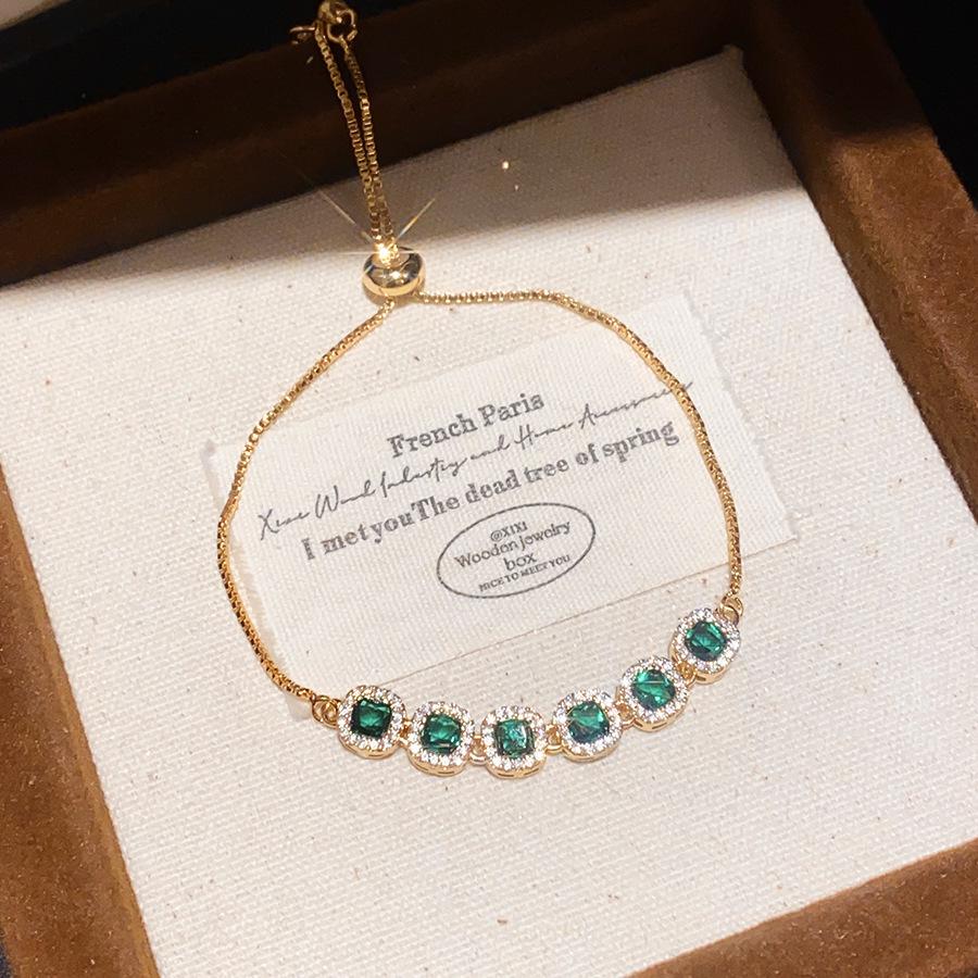 Cui Ji Liu Jin Elegant Colored Zircon Bracelet - Light Luxury, High-end, Versatile Design