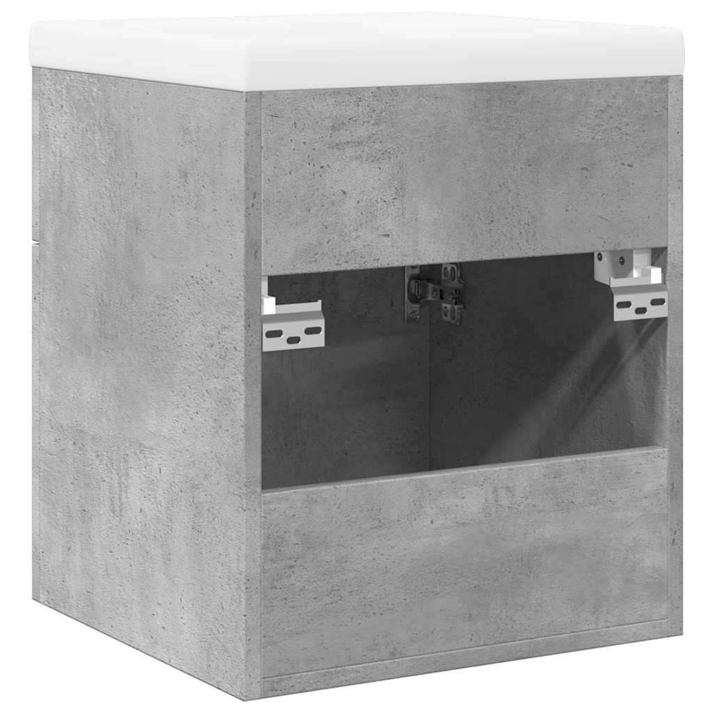 2 Piece Bathroom Furniture Set Concrete Grey Particleboard
