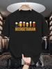 Unisex Cotton Tee Beer Cup Beergetarian Letter Graphic Print Loose Breathable Summer Crew Neck Casual Street T Shirt Unisex Daily Wear