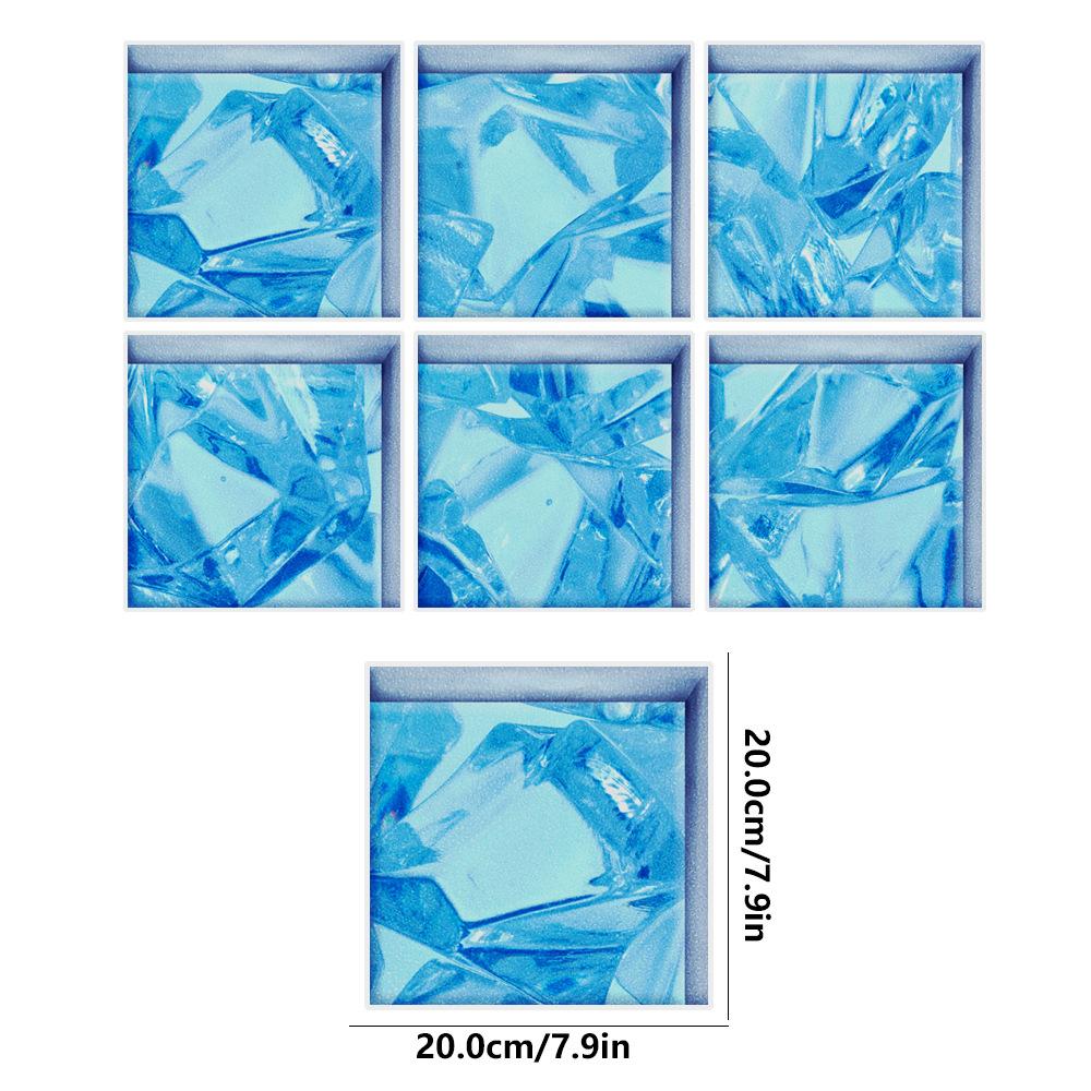 Bath Treads Stickers Beach Pattern Square 3D Adhesive Anti Slip Tub Safety Decals Mat Waterproof Shower Tub Sticker