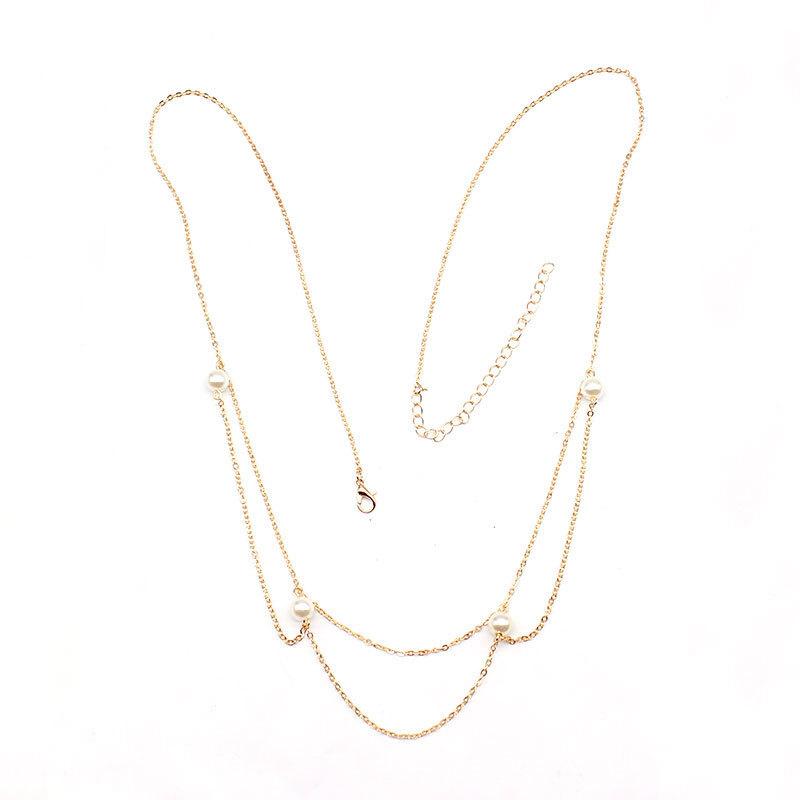New accessories, hot-selling fashion hipster waist chain, pearl multi-layer waist accessories золотой