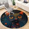 1PC Cat Abstract Office Round Area Rug, Indoor Mat Suitable ForOffice, Under Office Chairs Bedroom Living Room Home Decor, Room Deco, D011