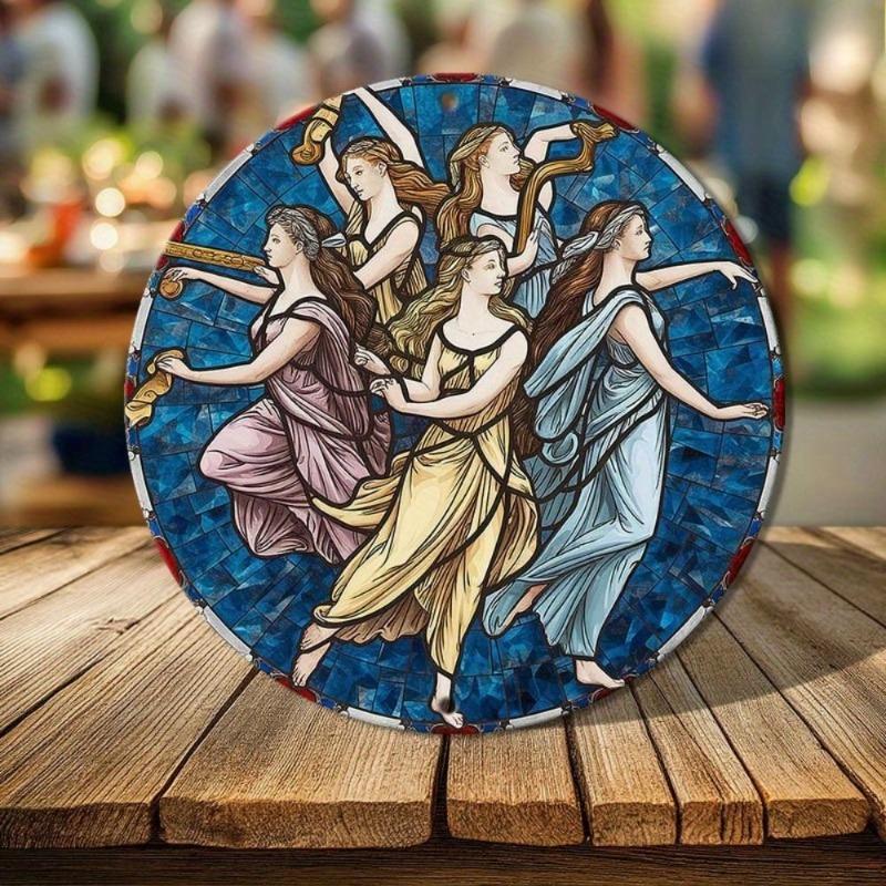 2D Flat Hanging Decorative Metal Sign Hand Painted Art