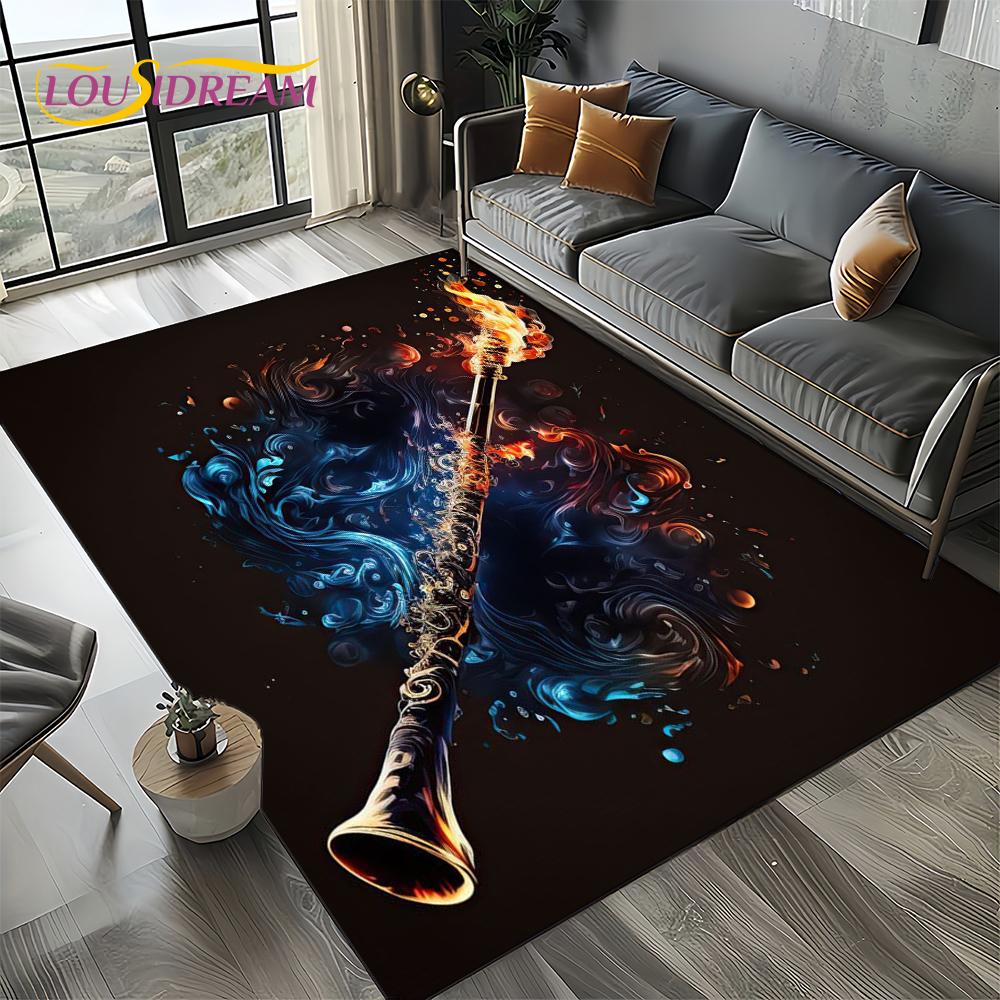 Note Music Colorful Musical Score Cartoon Dream Carpet Rug for Living Room Bedroom Home Sofa Decoration,Kid Non-slip Floor Mat