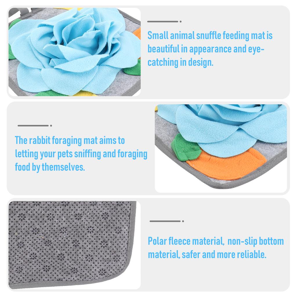1pc Polar Fleece Rabbit Sniffing Pad Non Slip Bottom Hanging Design Bunny Foraging Mat Pet Snuffle Mat Bunny Feeding Training