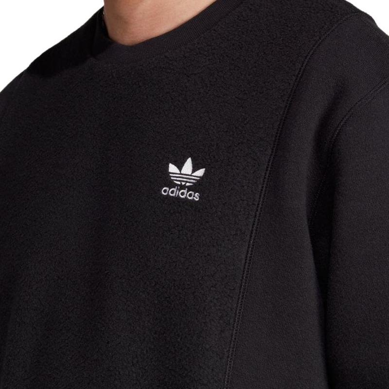 Adidas Originals Logo Print Crew Neck Sweatshirt Men Sweatshirt Black II5800