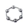 Penis Ring Ring Cock Link Ring with 6 Beads Metal SM Goods Male Toy Stainless Steel Silver Men's