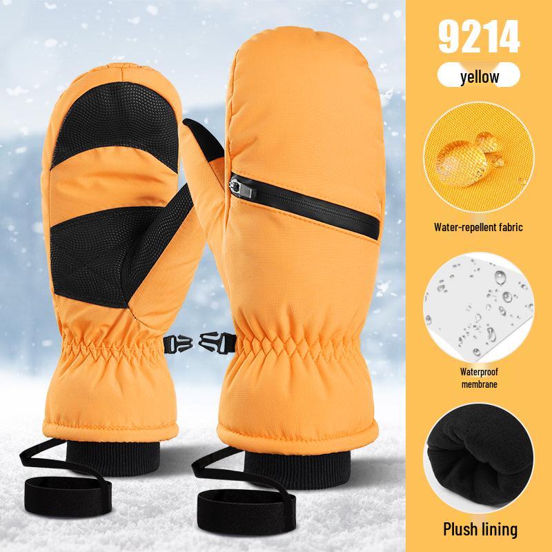 Northeast Winter Ski Gloves: Double-layer Velvet, Waterproof, Below-Zero Protection