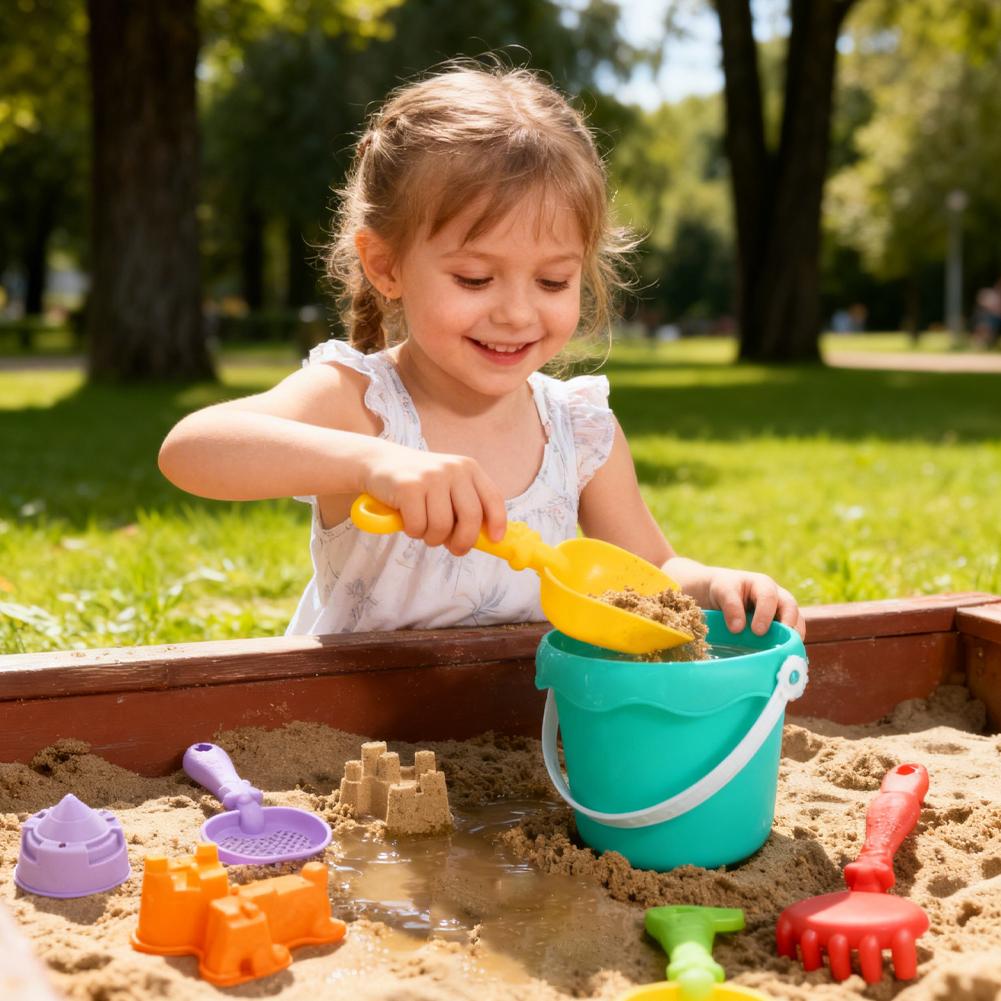 19PCS Kids Beach Sand Toy Set - Complete Sandbox Kit with Large Bucket Wheelbarrow & Colorful Sand Molds Great Gift