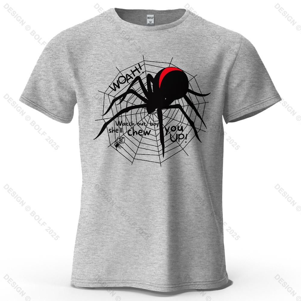 Redback Spider Cool Printed Men's T-Shirt 100% Cotton Oversized Mysterious Insect Graphic Tees for Women Tops Tees Streetwear