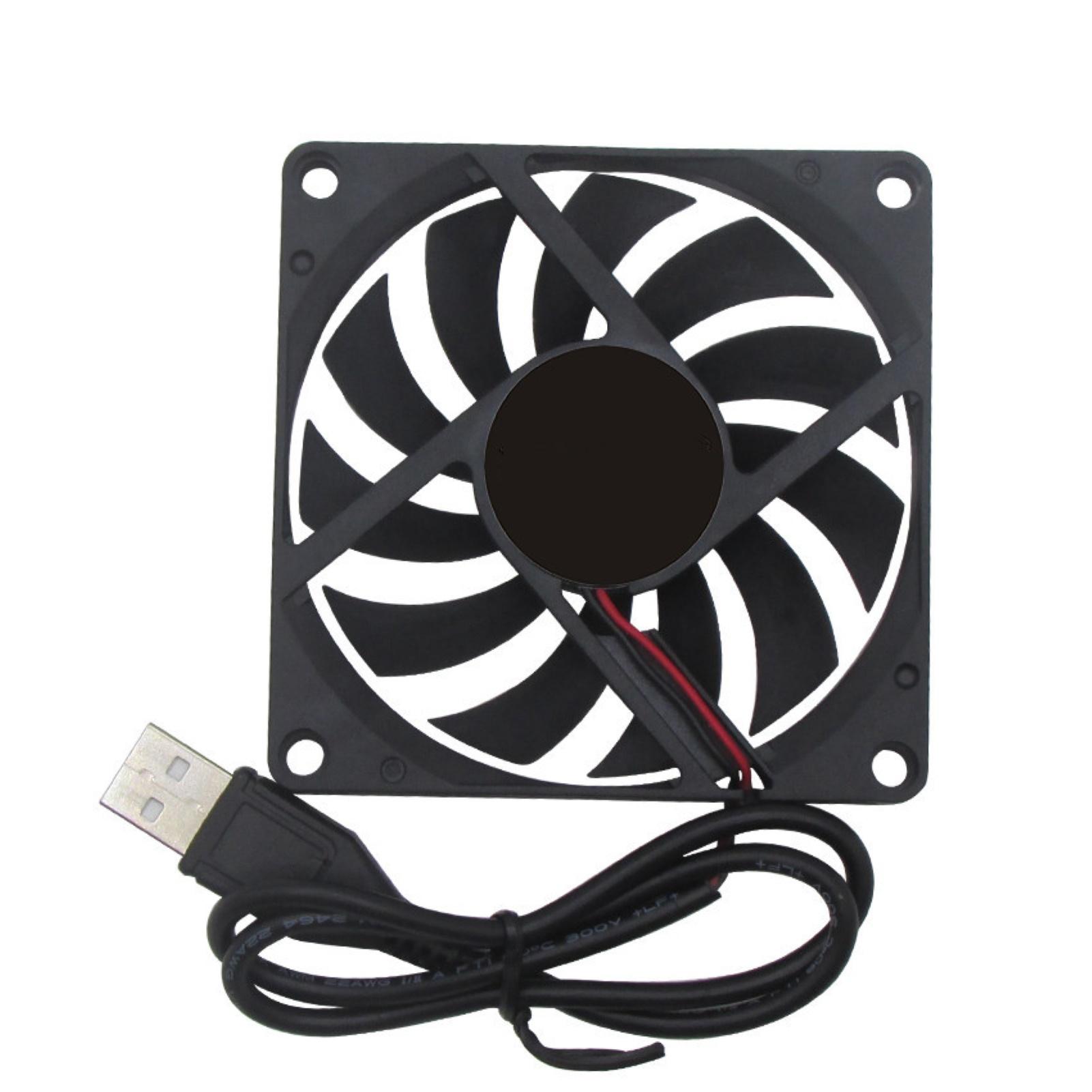 

80mm Cooling Fan USB Connector Universal 5V 8cm Router Computer Case Heatsink for PC Computer Case NO RGB&black чёрный