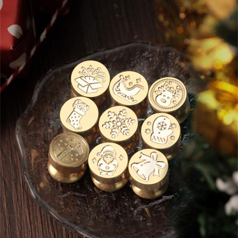 5 Pz Testa Timbro Sigillo a Tema Natalizio Testa Timbro Scrapbooking per Sigillo Busta Biglietto di Natale Inviti Abbellimento