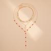 Rhinestone Metal Stacked Necklace Y2K Zinc Zinc Alloy Neck Pendant Beads Stacked Collarbone Chain  Women