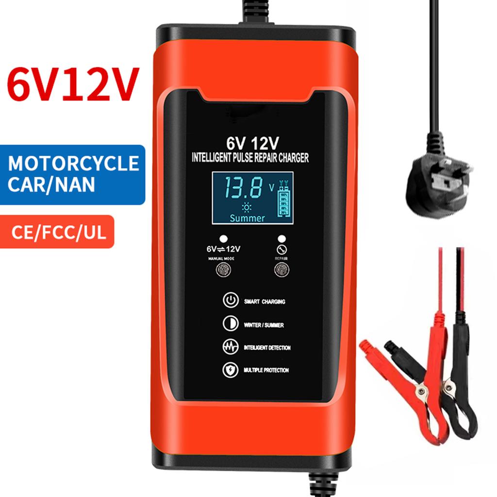 6V 12V Intelligent Pulse Repair Charger with LCD Display Multiple ProtectionFlame-retardant