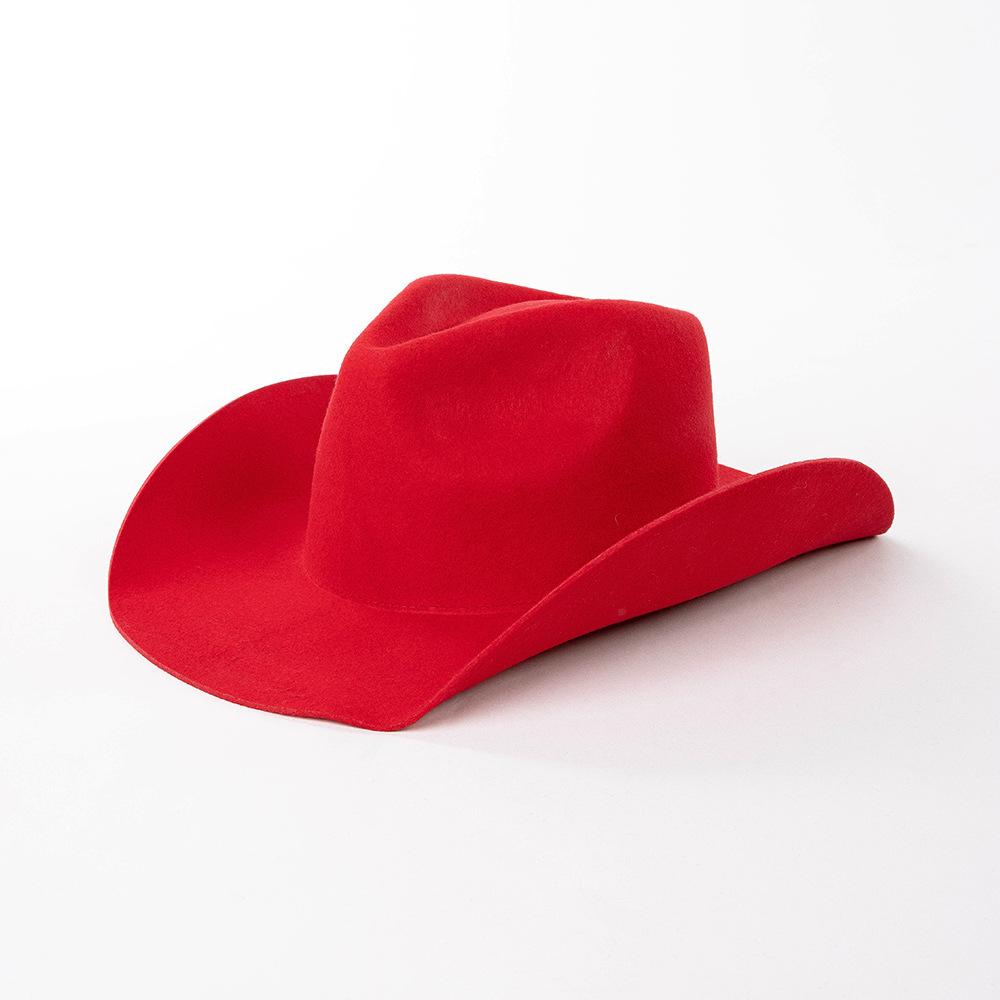 Chapeau de cowboy automne et hiver nouveau chapeau de cowboy en feutre de laine blanc chapeau jazz mode décontractée européenne et américaine chapeau de cowboy bouclé