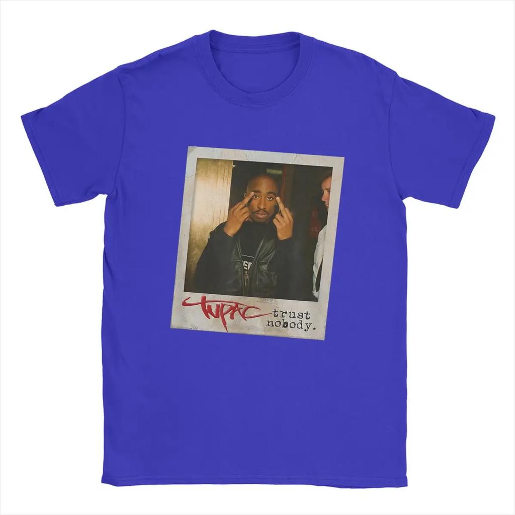 Men T-Shirts T-Tupac Trust Nobody Photo Humorous Pure Cotton Tees Short Sleeve 2pac Hip Hop Y2K Harajuku T Shirts O Neck Gift