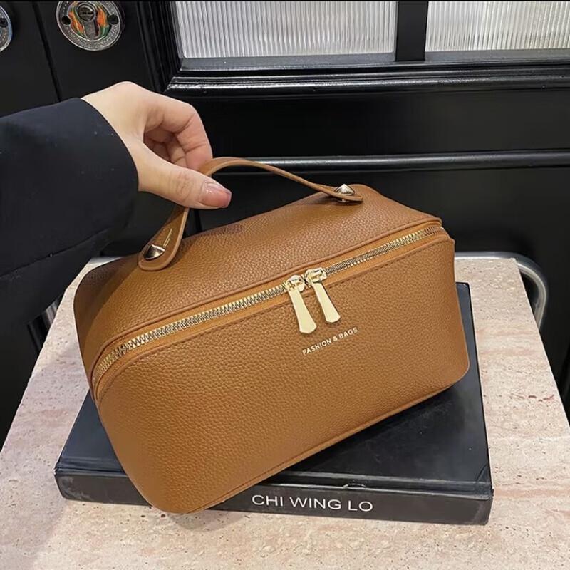 OEING Lychee Pattern Large Capacity Travel Cosmetic Bag