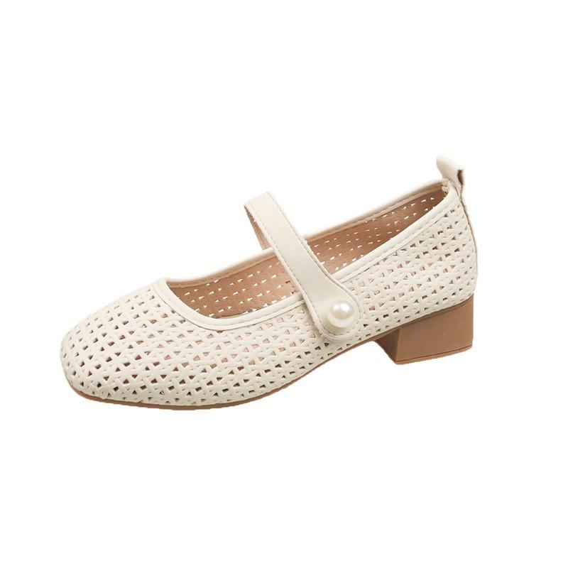 Yueyu One-pedal Versatile Women's Shoes Mary Jane Women's Shoes Summer Skirt Shoes Hollow Single Shoes Women 2025 New