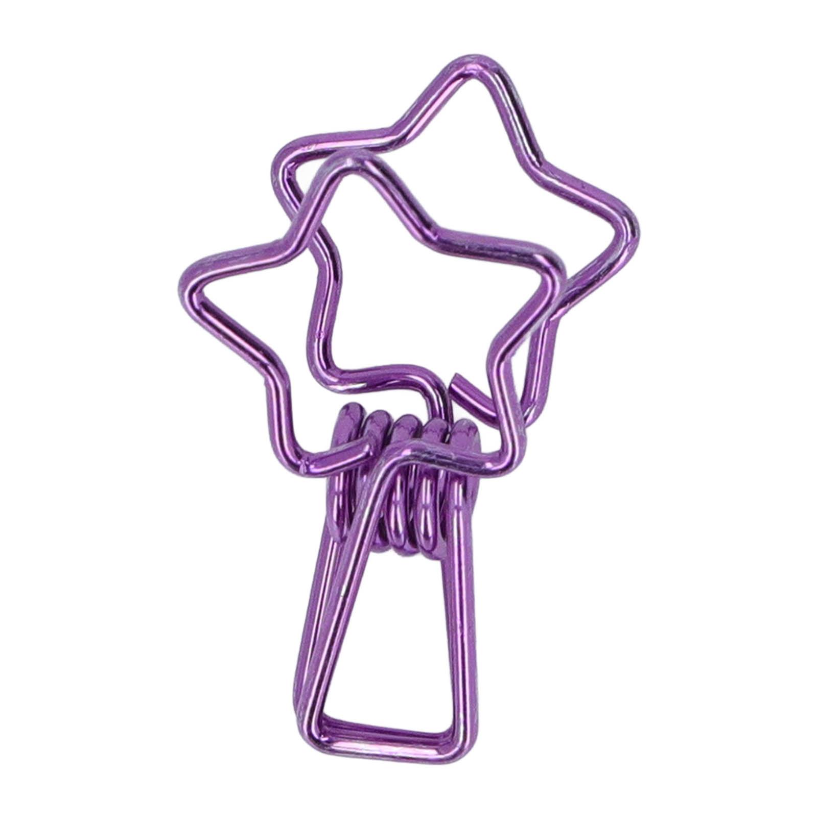 100 шт. Зажимы для бумаги в форме звезды, милые мультяшные полые, с сильной прижимной силой, прочные металлические зажимы для бумаги для офиса, счетов, билетов