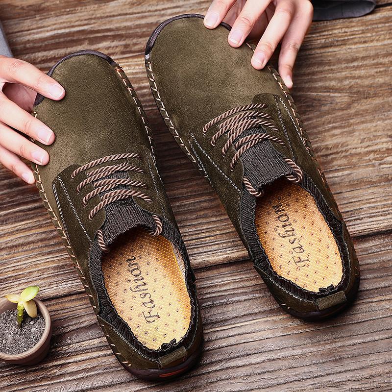 

2021 внешняя торговля большой размер повседневная обувь лето и осень новый внешняя торговля обувь Doudou ручной работы замшевые носки кожаная обувь 38 зелёный