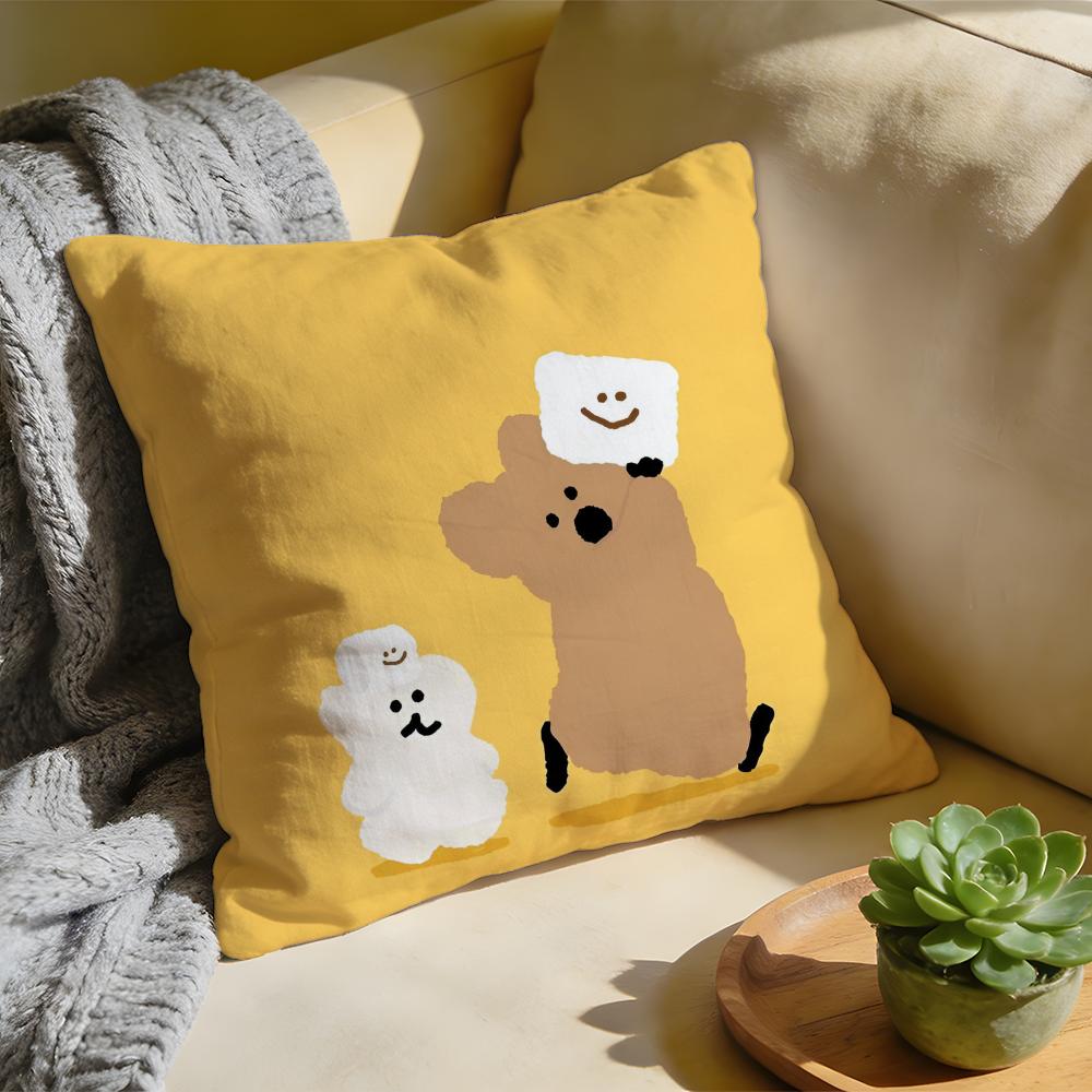 Cushion Cover Washed Linen Soft Breathable Decorative Case for Sofa Home Pillow cover DDinotaeng
