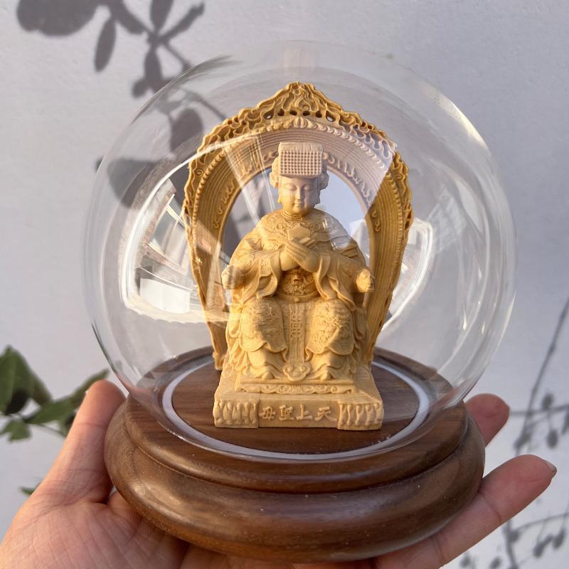 Cypress Wood Sakyamuni Buddha, Guanyin Bodhisattva, Vairocana Buddha, Guan Yu, and The God of Wealth Decor