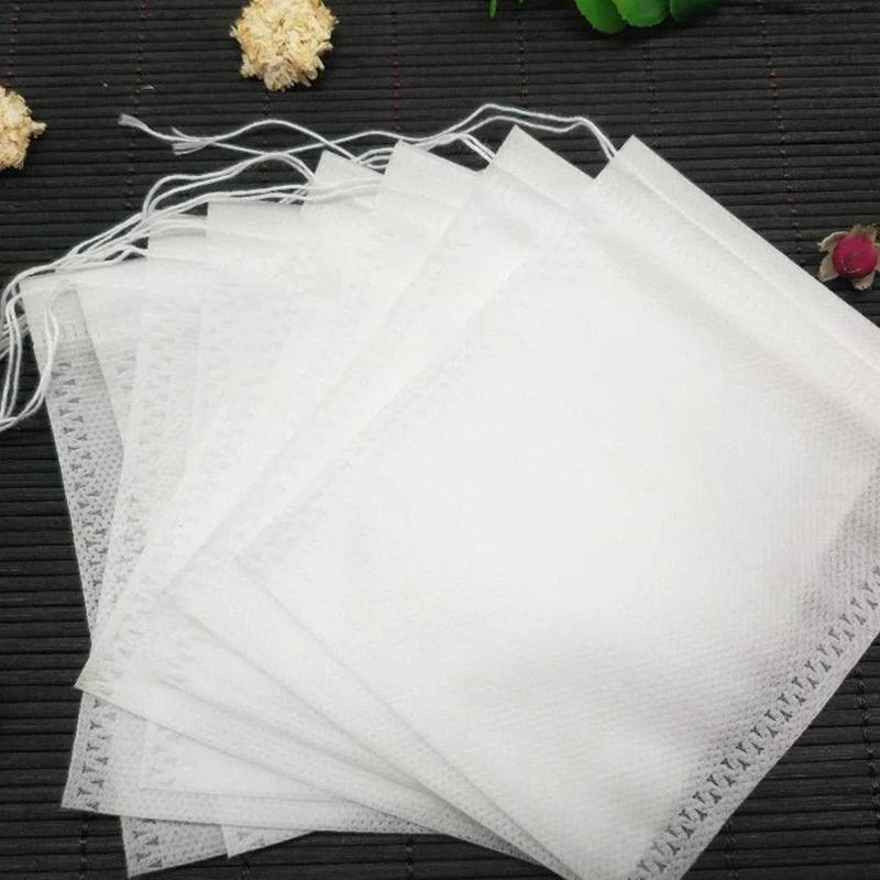 100 Bucăți Pliculețe de Ceai De Unică Folosință Multi-Dimensiuni Material Nețesut Pentru Ceai cu Frunze Vrac Pungă goală cu Șnur Pliculețe Filtru pentru Cafea Rece