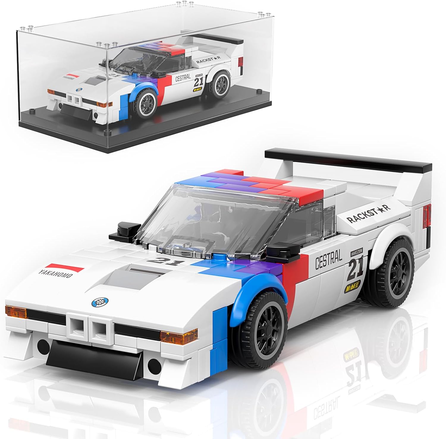 

Конструктор Гоночный автомобиль Speed Champion, Взаимозацепляющиеся строительные блоки Гоночный автомобиль M1, Конструктор с витриной, Модель автомобиля (363 штуки)